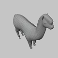 Realistic White Fluffy Alpaca Standing 3D Model with Soft Fur Texture 3d model