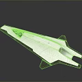 Futuristic Sleek White Aircraft Model With Black Edges And Blue Light
