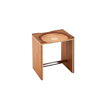 Nordic Simple Solid Wood Stool Small Apartment Designer Household Shoe Changing Stool Internet Popular Ins Log Style Casual Stool 3d model