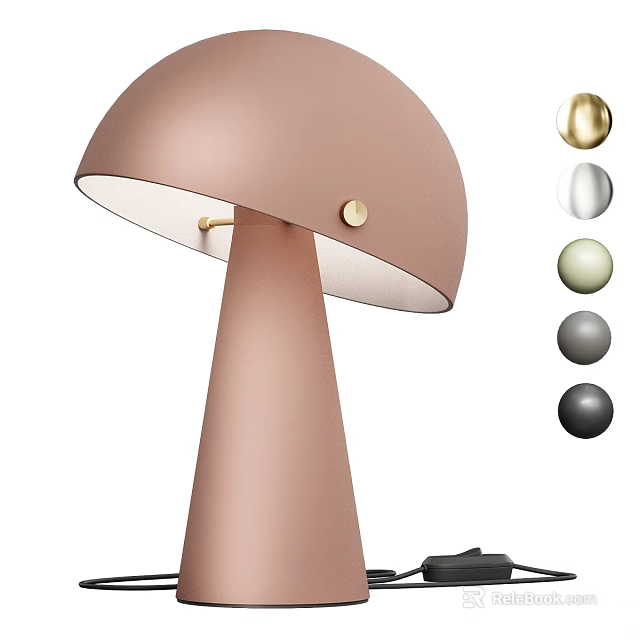 Pink Mushroom Shaped Floor Lamp with Conical Stand Dome Shade and Multiple Color Options 3d model 