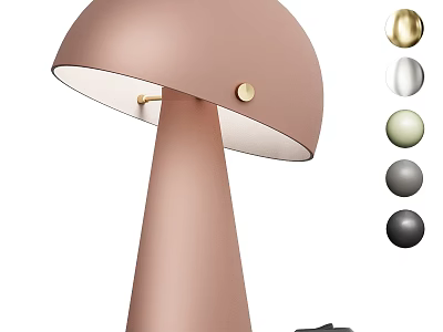 Pink Mushroom Shaped Floor Lamp with Conical Stand Dome Shade and Multiple Color Options 3d model