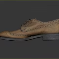 Men's Brown Leather Brogue Shoes with Lace Up Design and Perforated Details