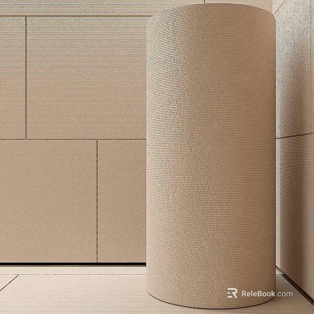 Textured Beige Wall Components With Modular Panel Structure And Smooth Surface 3d model