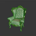 Classical Style Chair With Gold Accents White Upholstery And Carved Details