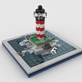 Lego toy lighthouse 3d model