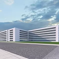 Modern School Building With White Exterior Multi Story Structure And Green Lawn