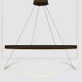 Modern Illuminated Hanging Chandelier With Circular Ring And Wavy Design For Interior Decor