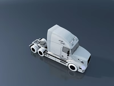 Modern White Heavy Duty Truck Cab Design With Aerodynamic Exterior 3d model
