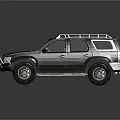 Sturdy Off Road SUV With Roof Rack Front Bumper And Dark Colored Body