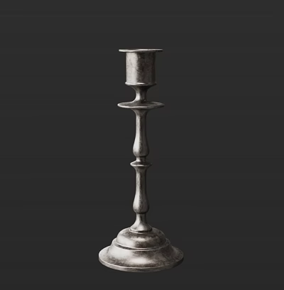 Exquisite Vintage Metallic Floor Lamp With Classic Layered Stand Design 3d model
