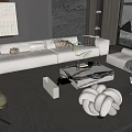 Modern Sofa Coffee Table Combination Sofa Combination 3d model