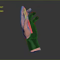 Black Fashion Gloves Displayed On Orange Mannequin Hand Against Dark Background