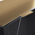 Elegant Modern Wooden Sideboard Featuring Black And Gold Geometric Panel Design 3d model