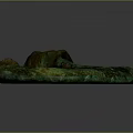 Bronze Sculpture Carving with Ancient Curved Hook Design and Green Patina