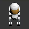 Game and Movie Character Multi Legged Robot With White Yellow Gray Design And Camera Eye