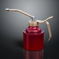 Industrial Equipment Red Oil Can With Metal Nozzle And Handle For Lubrication