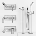 Modern Black Faucet Designs With Wall Mounted Single Handle And Shower Components 3d model
