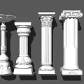 Roman Columns With Intricate Carvings And Various Classical Architectural Designs