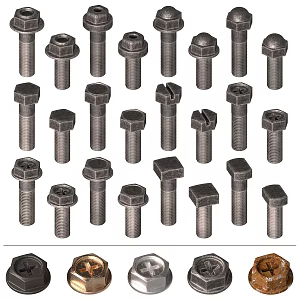 Modern Screw Hardware Screw Bolt 3d model