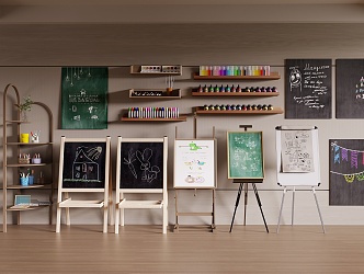 Modern children's drawing board 3d model