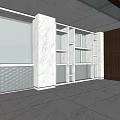 Modern Front Desk Reception Area With Marble Counter And Ambient Lighting Design