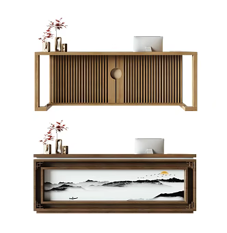 New Chinese Reception Desk Front Desk 3d model