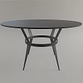 Modern Black Circular Coffee Table With Stylish Geometric Legs For Home Decor