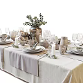 Modern Tableware Dining Table Tableware 3d model