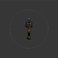 Futuristic Sci-Fi Weapon With Black And Yellow Color Detailed Design And Accessory