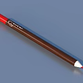 Neatly Arranged Colored Pencils With Various Color Tips On Blue Background