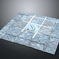 Modern Square Floor Tiles With Cross Shaped Lines And Textured Surface 3d model