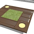 Modern Tree Pit Design With Wooden Grating Green Planting Area And Circular Opening