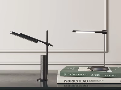 Modern Desk Lamps Adjustable Arm Design For Home Office Workspace With Workstead Book On Table 3d model