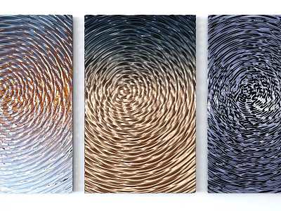 Modern Abstract Background Wall With Swirl Texture Blue Gold Black Decorative Art 3d model