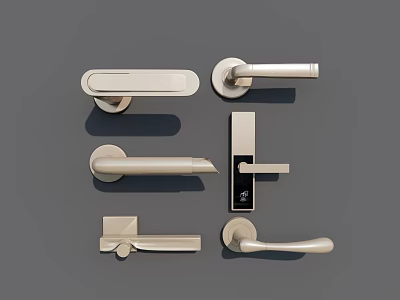 Stylish Modern Door Handles In Various Designs For Home And Office Use 3d model