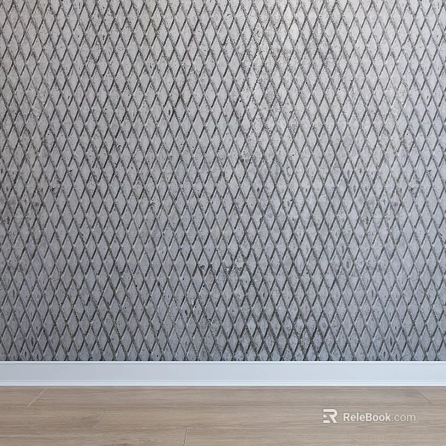 Durable Gray Metal Component With Diamond Grid Pattern And Textured Surface 3d model 
