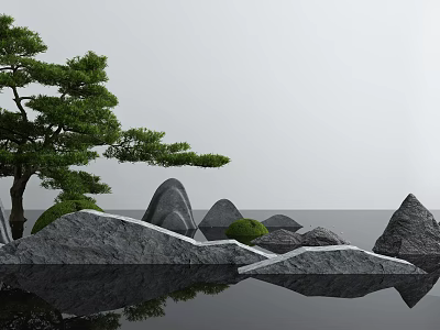 New Chinese Landscape Sick Courtyard Waterscape 3d model