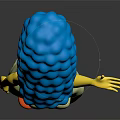 Marge Simpson Character With Blue Tall Hair Yellow Skin White Dress Orange Shoes