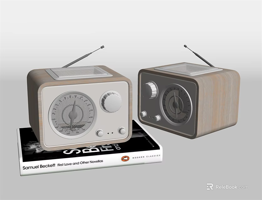 Vintage Hi-Fi Radio With Wooden Case Classic Design Antenna And Control Knobs 3d model 