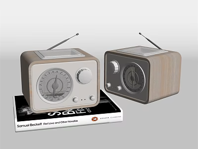 Vintage Hi-Fi Radio With Wooden Case Classic Design Antenna And Control Knobs 3d model