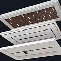 Modern Interior Ceiling Design With Layered Panels Recessed Lighting And Decorative Strips 3d model