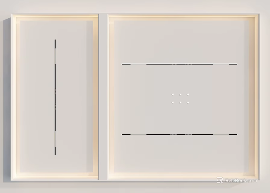Minimalist Ceiling Design With Recessed Lights And Lines 3d model 