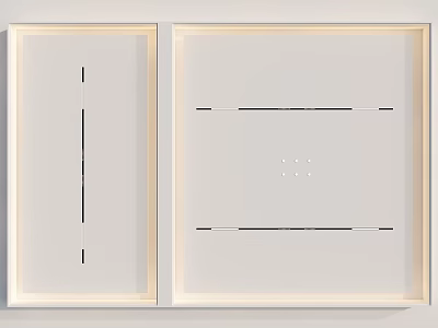 Minimalist Ceiling Design With Recessed Lights And Lines 3d model