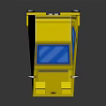 Yellow Block Toy Car With Blue Windows And Playful Retro Design