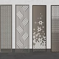 Modern Room Dividers With Perforated Patterns And Metal Material For Interior Decor 3d model