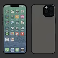 Apple Smartphone Front Display App Icons And Rear Multiple Camera Lens Setup 3d model