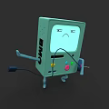 Cartoon Green TV Character With Sad Expression Arms And Legs For Game Movie