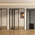 Modern Folding Doors With Glass And Louvered Design For Stylish Interior Living Space
