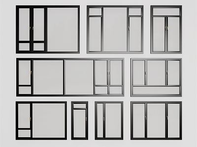 Modern casement window combination model