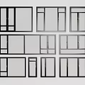 Modern casement window combination 3d model